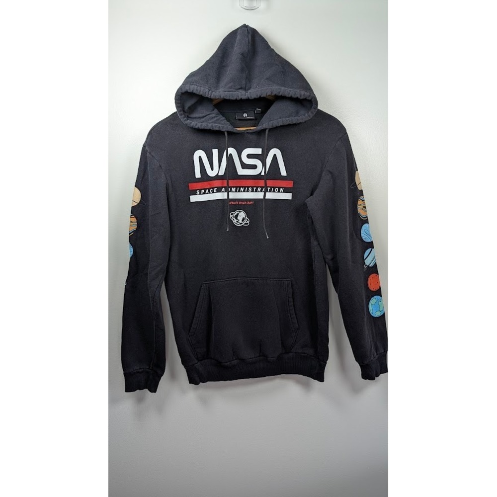 NASA Hoodie Men's‎ Size Small Unisex Planets Graphic AOP Logo Pullover Casual